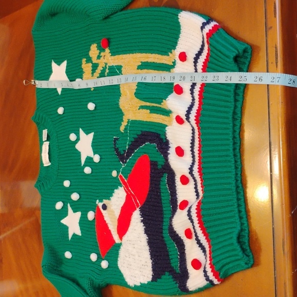 Adell Barre Christmas Sweater Green Colorful Knit Festive Women's Large - Picture 5 of 6